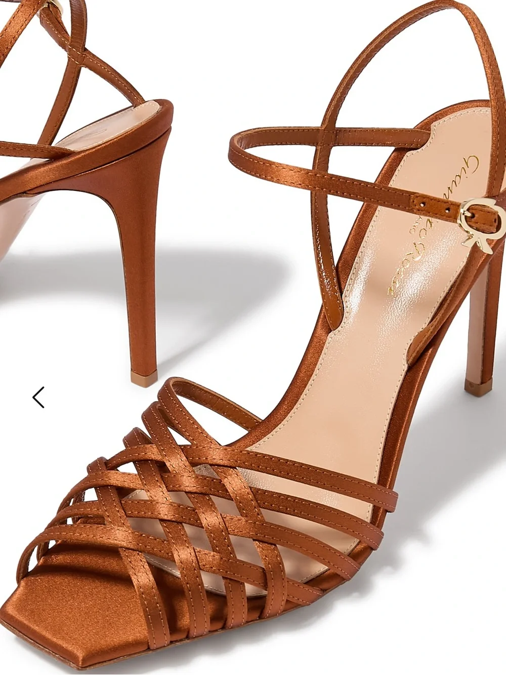 GIANVITO ROSSI Strappy Brown satin High-Heel Sandals